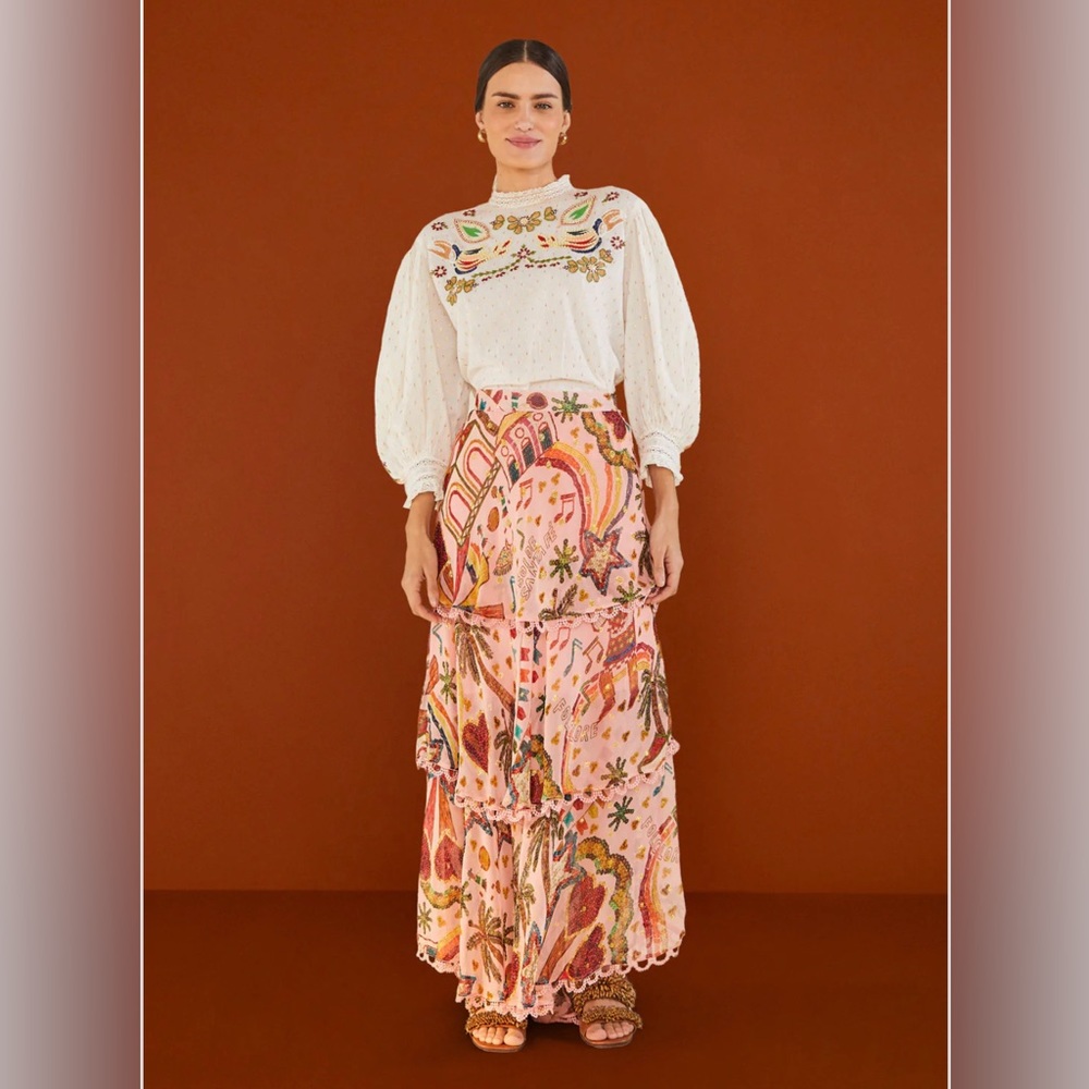 NWT Farm Rio Folk Party Layered Skirt